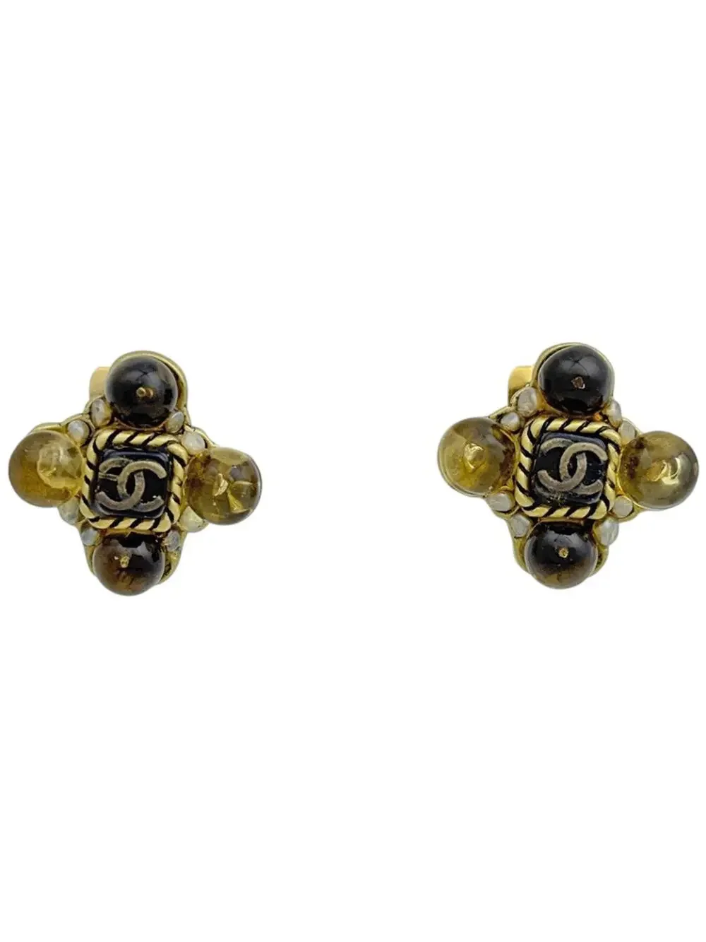 Chanel Cc Logo Clip-On Earrings Metal #327534C72B